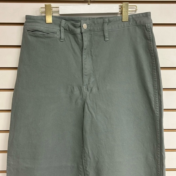 Madewell Slim Emmett Wide-Leg Crop Pants size 32 EUC Greenish Gray - Picture 2 of 10